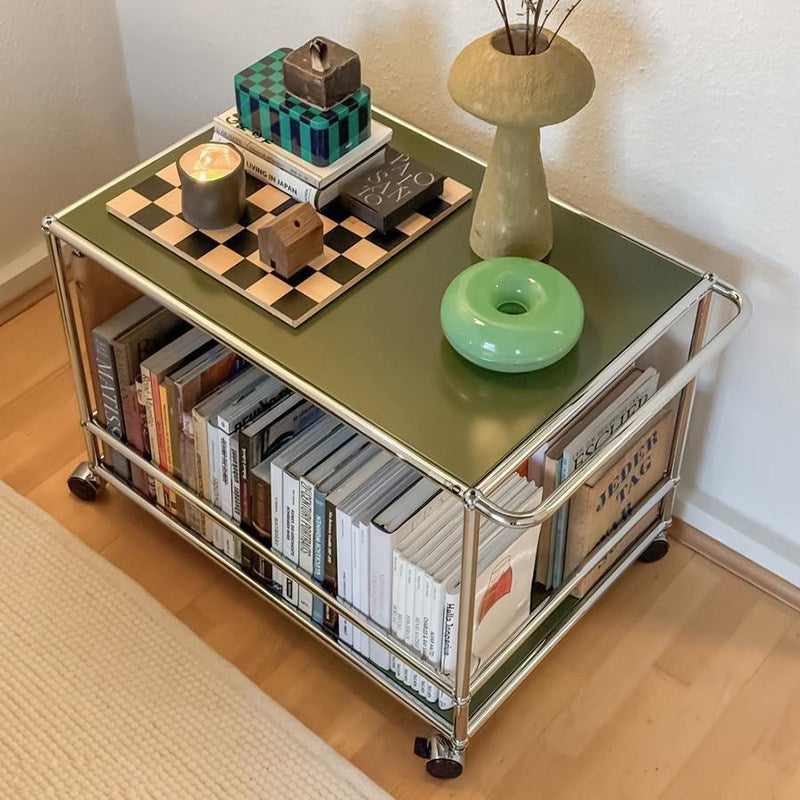 USM modular side table olive green mobile sideboard customizable living room cart storage rack modular furniture