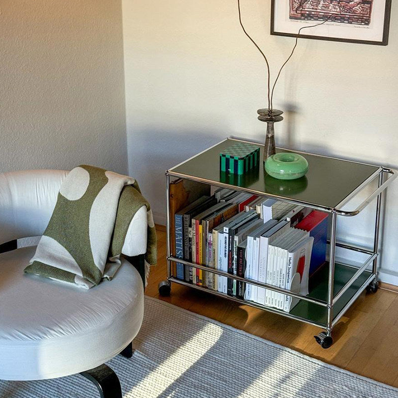 USM modular side table olive green mobile sideboard customizable living room cart storage rack modular furniture